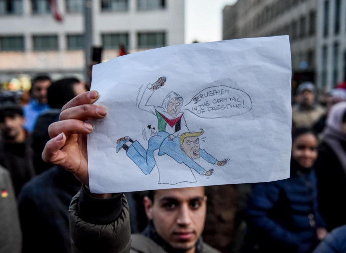Manifestazione palestinese contro Trump Manifestazione palestinese contro Trump