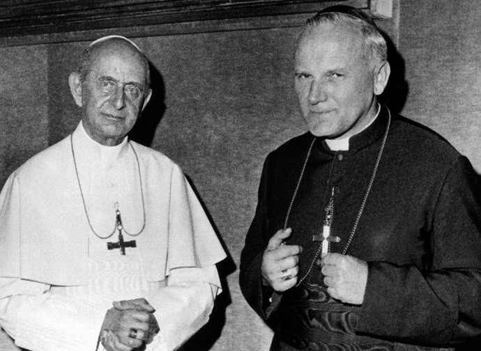 Paolo VI con l'allora vescovo Wojtyla Paolo VI con l'allora vescovo Wojtyla