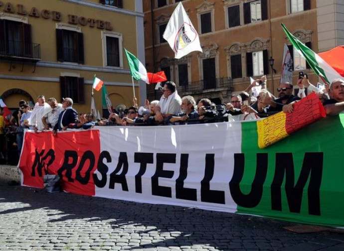 Manifestazione del M5S contro il Rosatellum bis