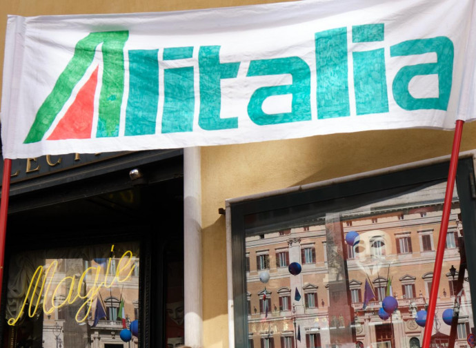 Roma, manifestazione dei lavoratori di Alitalia Roma, manifestazione dei lavoratori di Alitalia